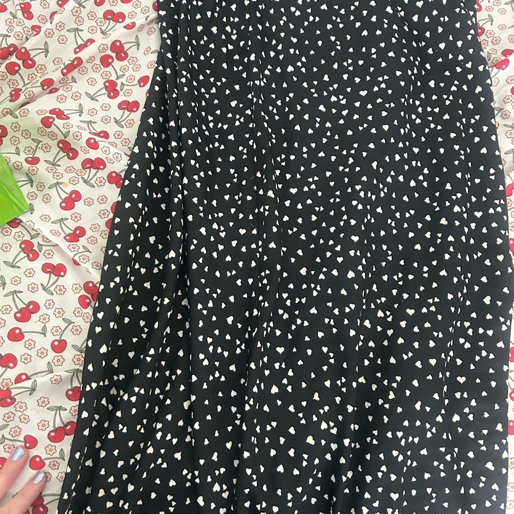 A New Day Black Dress with White Heart Design